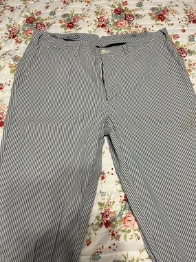 Ralph Lauren Blue and White Pinstripe Chinos